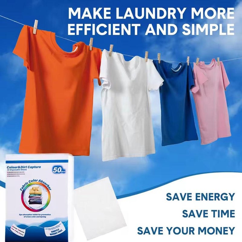 Color Catchers for Laundry, 100 Grabber Sheets Color Catcher Laundry Sheets - Maintains Original Colors of Clothing, Suitable Use for Home, Apartment, School, Travel - Image 3